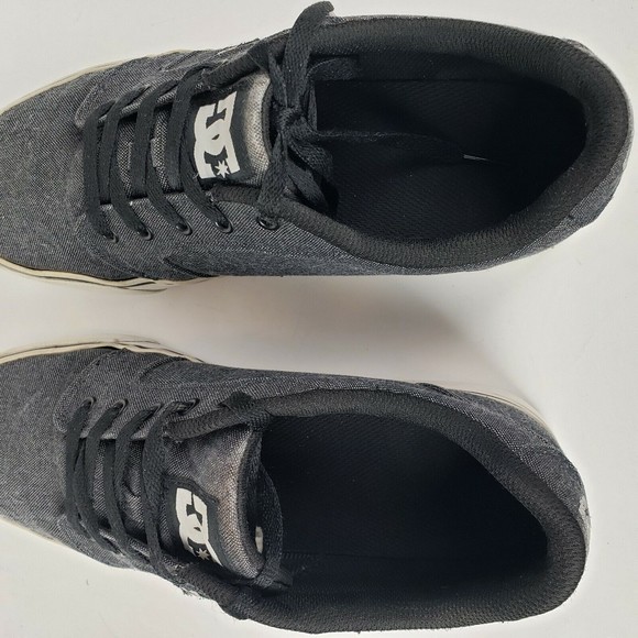 DC Mens Anvil TX SE Canvas Sneaker Black Dark Grey White ADYS300036 Size 9 - Picture 10 of 12